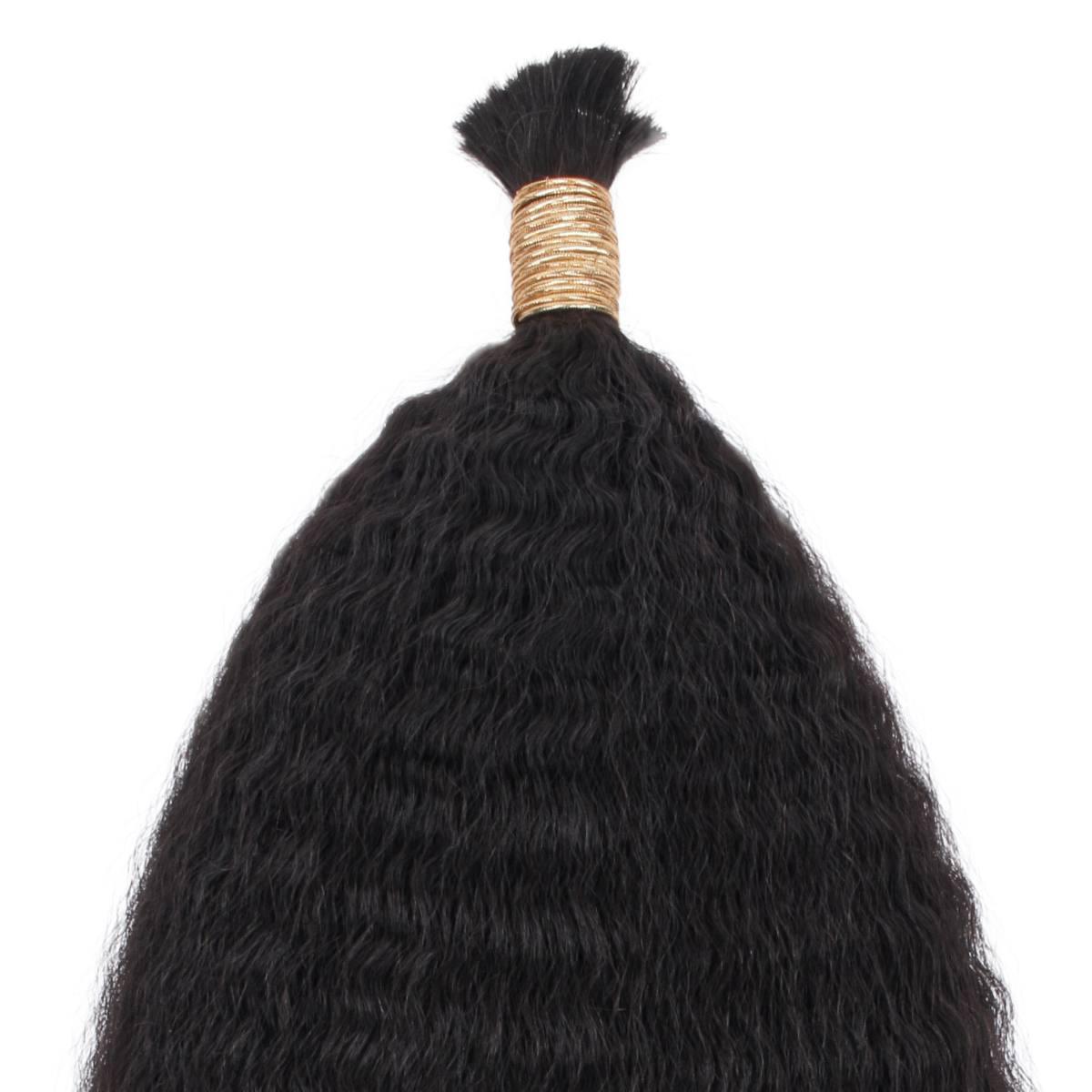 Kinky Straight Bulk 100% Human Braiding Hair