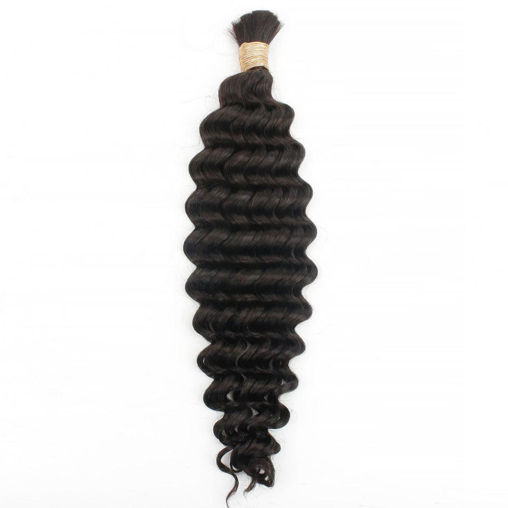 Deep Wave Bulk 100% Human Braiding Hair